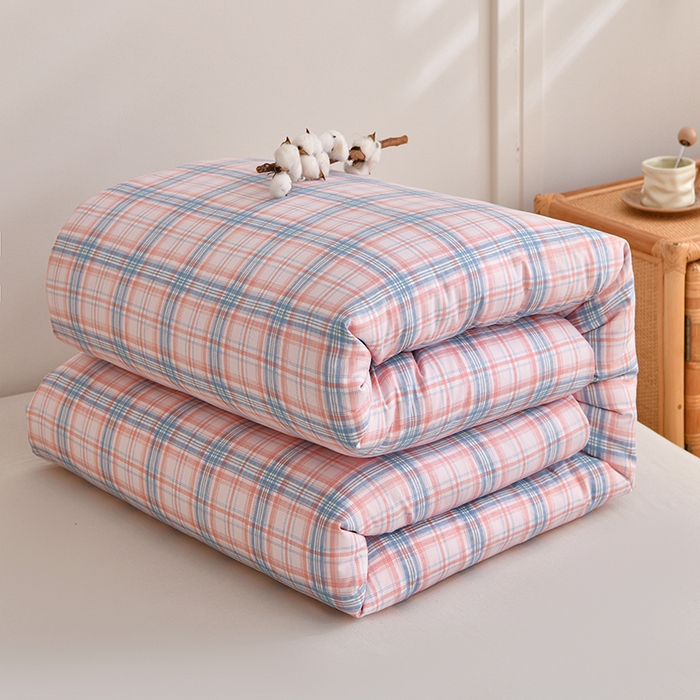 91家纺网 家纺一手货源 找家纺 织雅漫 2026新款可拆洗水洗棉单被套被套单件 知夏-粉