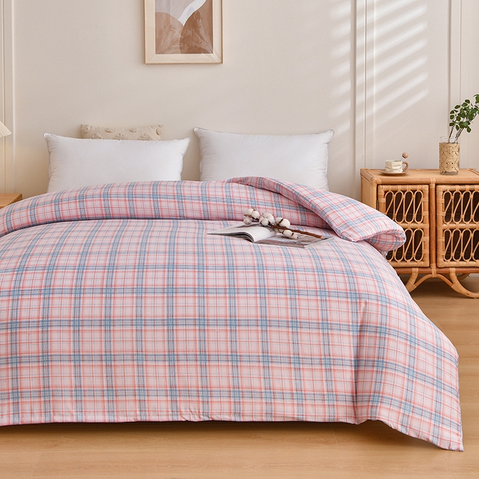 91家纺网 家纺一手货源 找家纺 织雅漫 2026新款可拆洗水洗棉单被套被套单件 知夏-粉