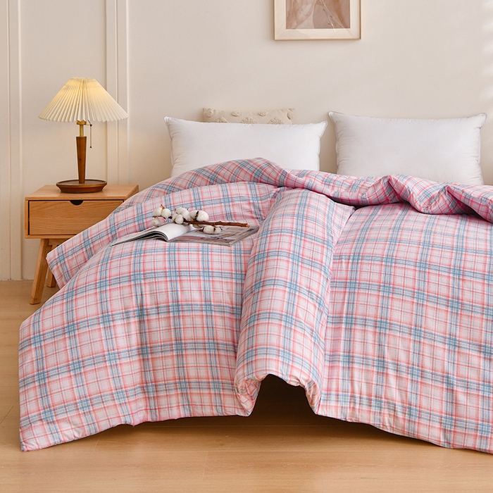 91家纺网 家纺一手货源 找家纺 织雅漫 2026新款可拆洗水洗棉单被套被套单件 知夏-粉