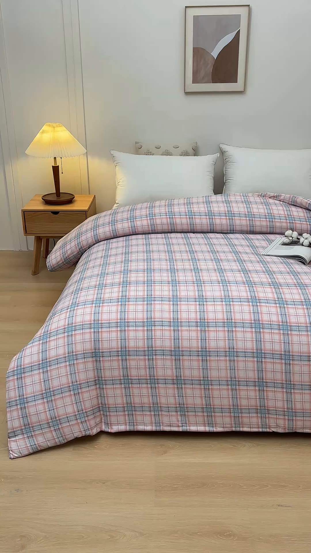 91家纺网 家纺一手货源 找家纺 织雅漫 2026新款可拆洗水洗棉单被套被套单件 知夏-粉