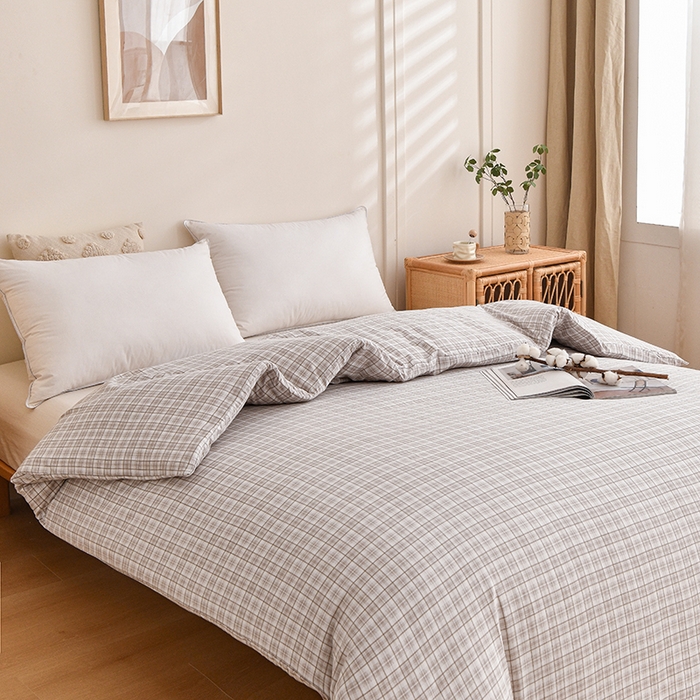 91家纺网 家纺一手货源 找家纺 织雅漫 2026新款可拆洗水洗棉单被套被套单件 知夏-灰