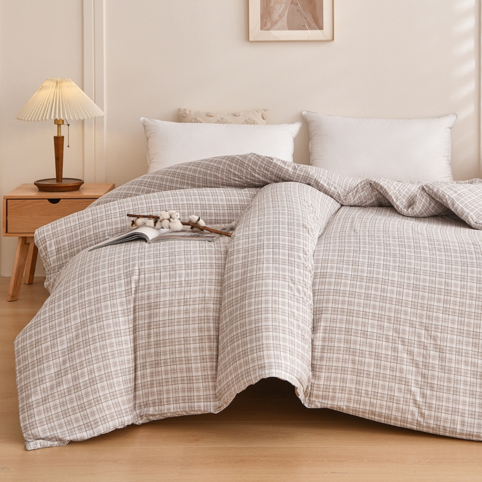 91家纺网 家纺一手货源 找家纺 织雅漫 2026新款可拆洗水洗棉单被套被套单件 知夏-灰