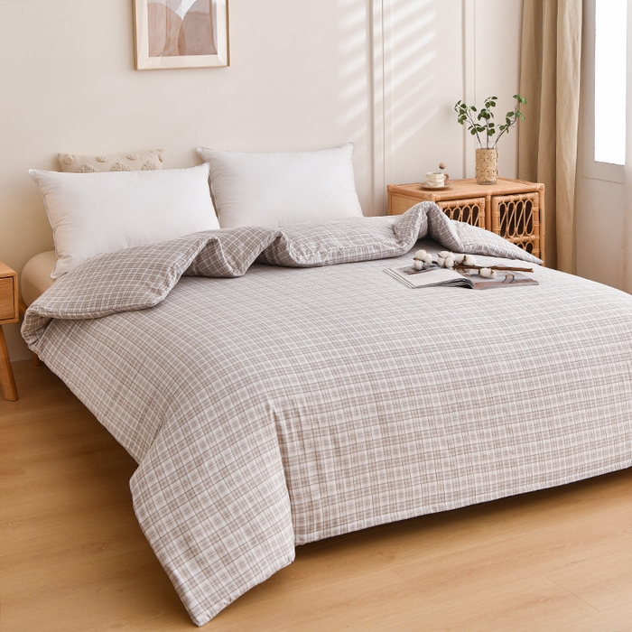 91家纺网 家纺一手货源 找家纺 织雅漫 2026新款可拆洗水洗棉单被套被套单件 知夏-灰