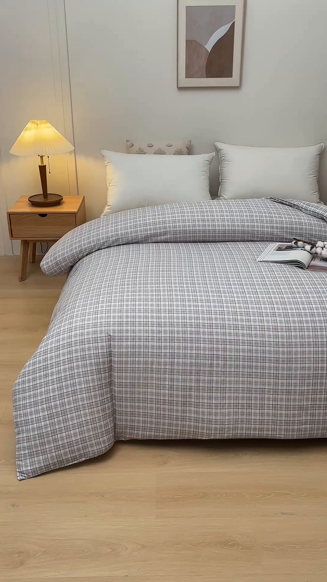 91家纺网 家纺一手货源 找家纺 织雅漫 2026新款可拆洗水洗棉单被套被套单件 知夏-灰