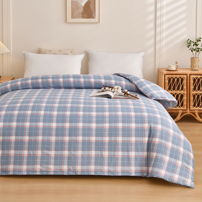 91家纺网 家纺一手货源 找家纺 织雅漫 2026新款可拆洗水洗棉单被套被套单件 知夏-蓝