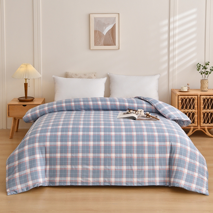 91家纺网 家纺一手货源 找家纺 织雅漫 2026新款可拆洗水洗棉单被套被套单件 知夏-蓝