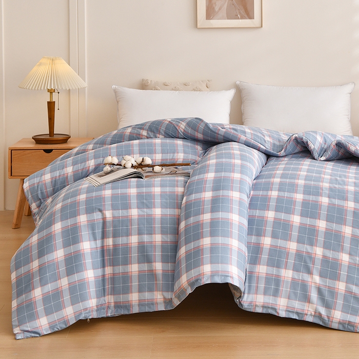 91家纺网 家纺一手货源 找家纺 织雅漫 2026新款可拆洗水洗棉单被套被套单件 知夏-蓝