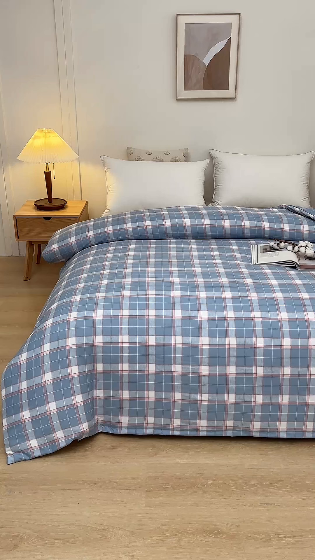 91家纺网 家纺一手货源 找家纺 织雅漫 2026新款可拆洗水洗棉单被套被套单件 知夏-蓝