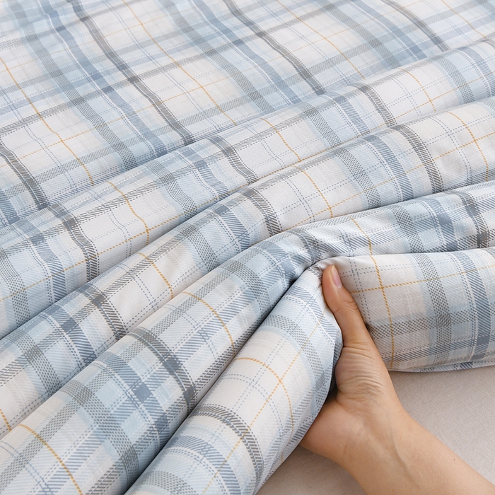 91家纺网 家纺一手货源 找家纺 织雅漫 2026新款可拆洗水洗棉单被套被套单件 知夏-天蓝