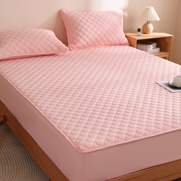 91家纺网 家纺一手货源 找家纺 宇淳国际 2026爱心款防水夹棉床笠 玉色