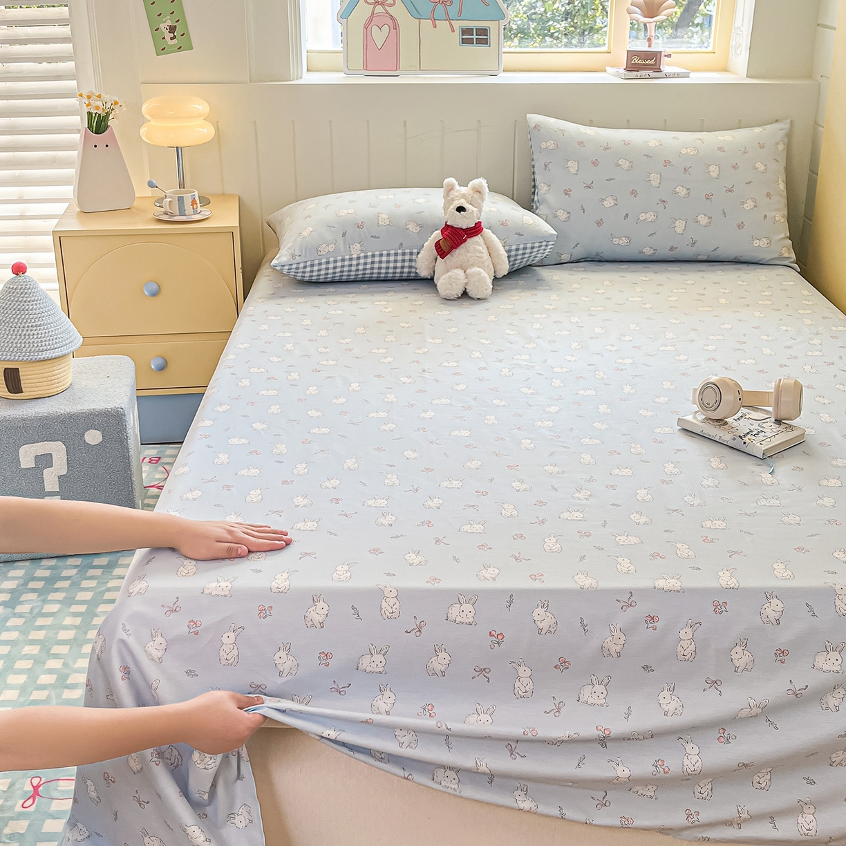 91家纺网 家纺一手货源 找家纺 瑞莱 2026新款纯棉全棉单品印花卡通床单枕套系列 仙子