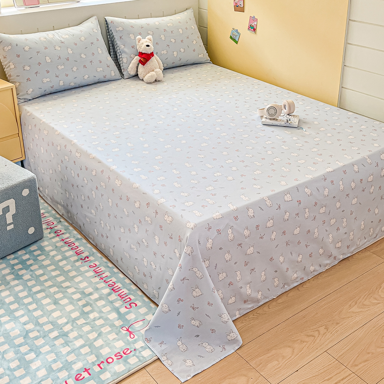 91家纺网 家纺一手货源 找家纺 瑞莱 2026新款纯棉全棉单品印花卡通床单枕套系列 仙子