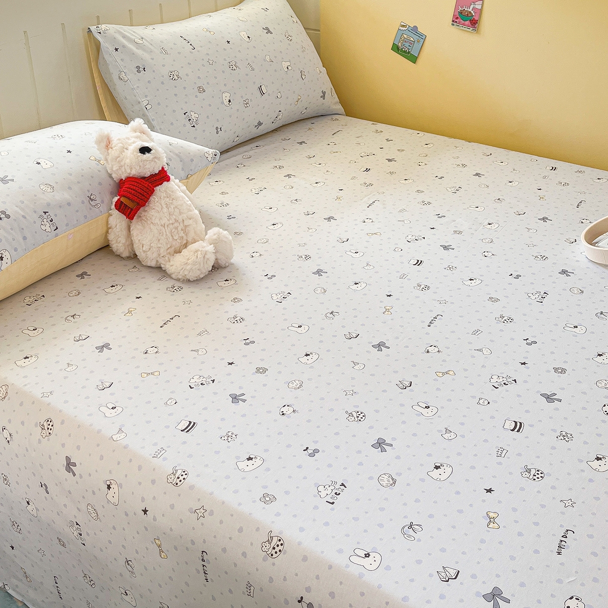 91家纺网 家纺一手货源 找家纺 瑞莱 2026新款纯棉全棉单品印花卡通床单枕套系列 童话