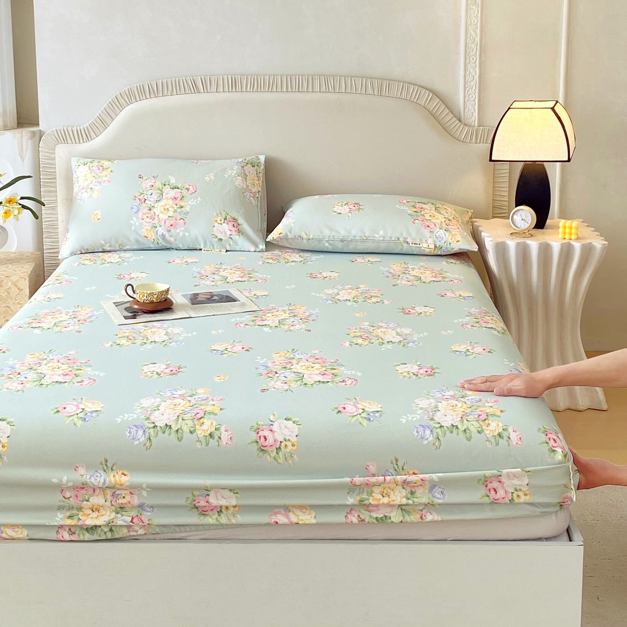 91家纺网 家纺一手货源 找家纺 （总）春皖家纺 2026春夏新品简约款老粗布系列床笠品单床笠 床笠单件