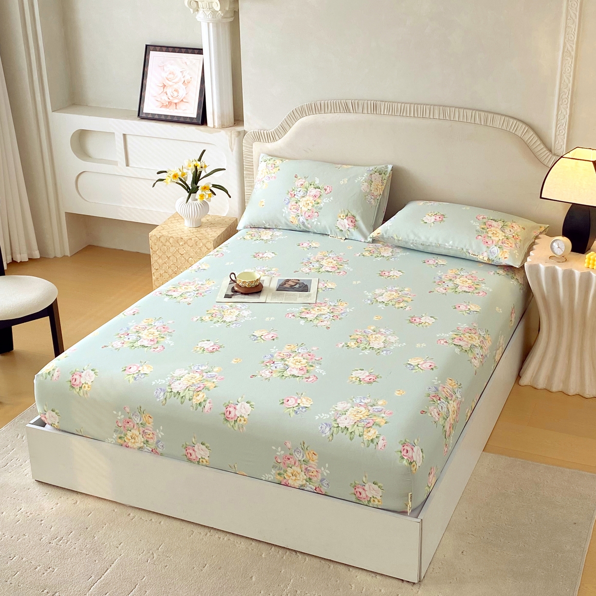 91家纺网 家纺一手货源 找家纺 （总）春皖家纺 2026春夏新品简约款老粗布系列床笠品单床笠 床笠单件