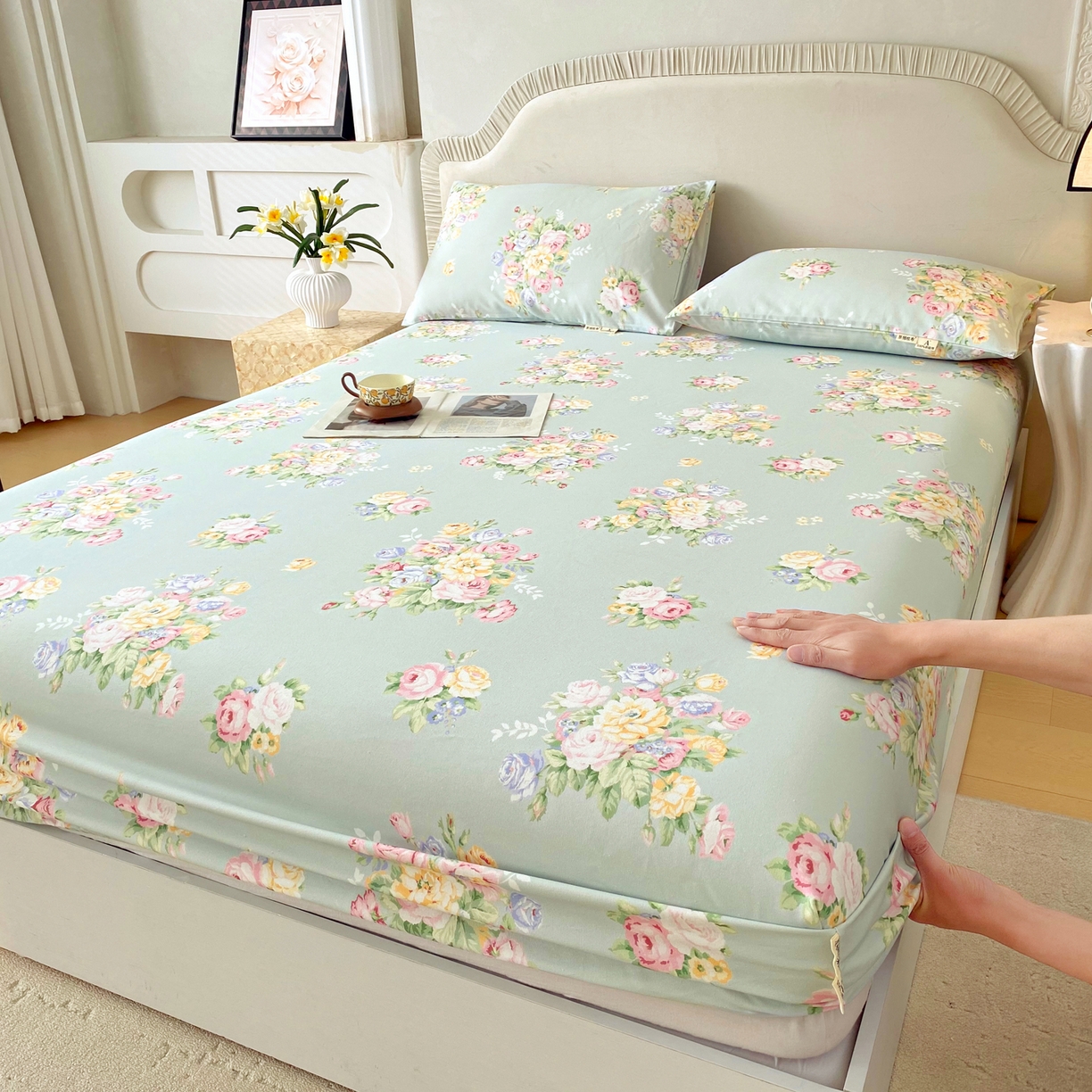 91家纺网 家纺一手货源 找家纺 （总）春皖家纺 2026春夏新品简约款老粗布系列床笠品单床笠 床笠单件