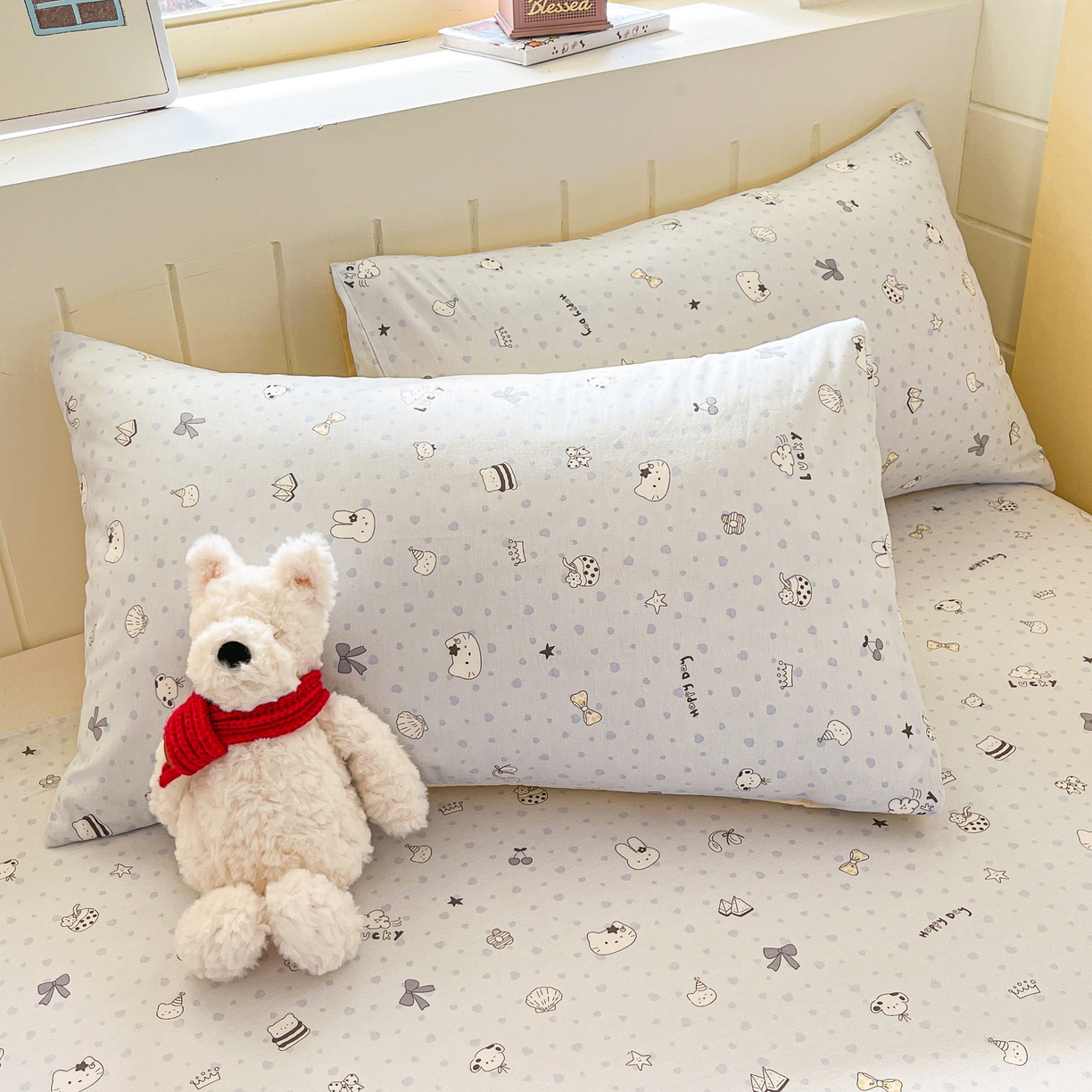 91家纺网 家纺一手货源 找家纺 瑞莱 2026新款纯棉全棉单品印花卡通床单枕套系列 童话