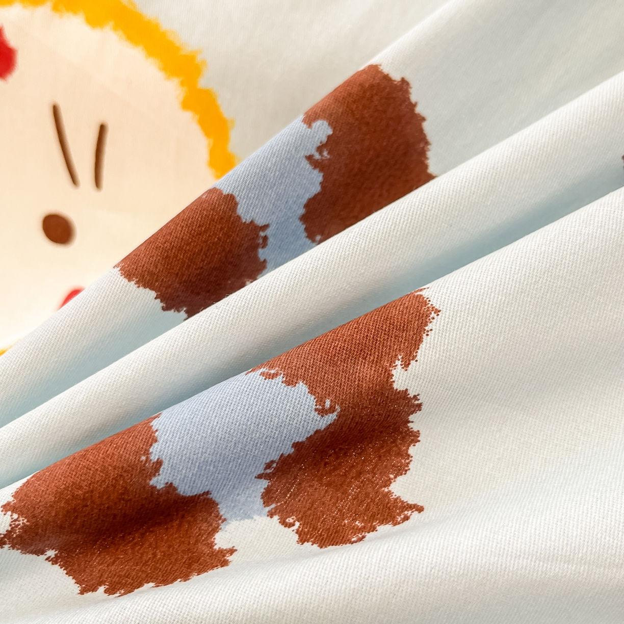 91家纺网 家纺一手货源 找家纺 瑞莱 2026新款纯棉全棉单品印花卡通床单枕套系列 千禧猫