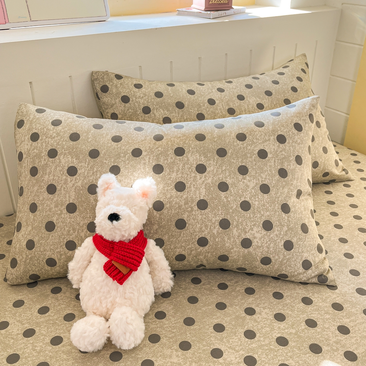 91家纺网 家纺一手货源 找家纺 瑞莱 2026新款纯棉全棉单品印花卡通床单枕套系列 圆点点