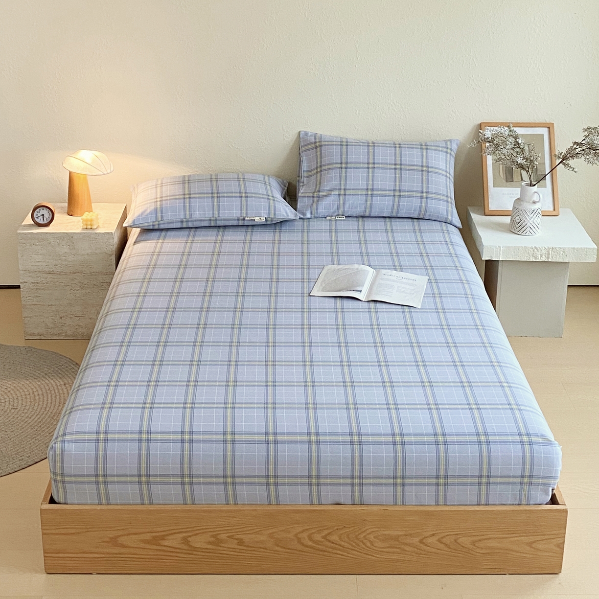 91家纺网 家纺一手货源 找家纺 （总）春皖家纺 2026春夏新品简约款老粗布系列床笠品单床笠 床笠单件