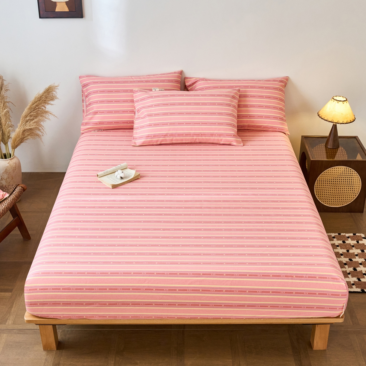 91家纺网 家纺一手货源 找家纺 （总）春皖家纺 2026春夏新品简约款老粗布系列床笠品单床笠 床笠单件