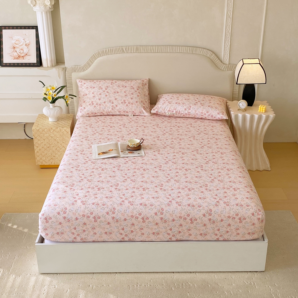 91家纺网 家纺一手货源 找家纺 （总）春皖家纺 2026春夏新品简约款老粗布系列床笠品单床笠 床笠单件