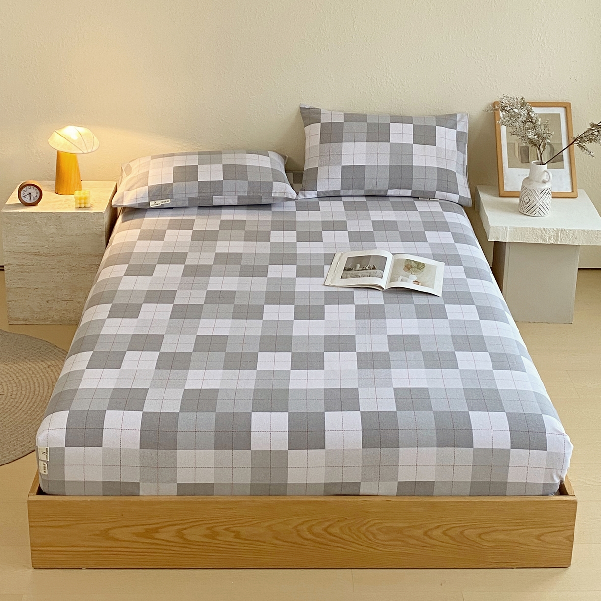 91家纺网 家纺一手货源 找家纺 （总）春皖家纺 2026春夏新品简约款老粗布系列床笠品单床笠 床笠单件