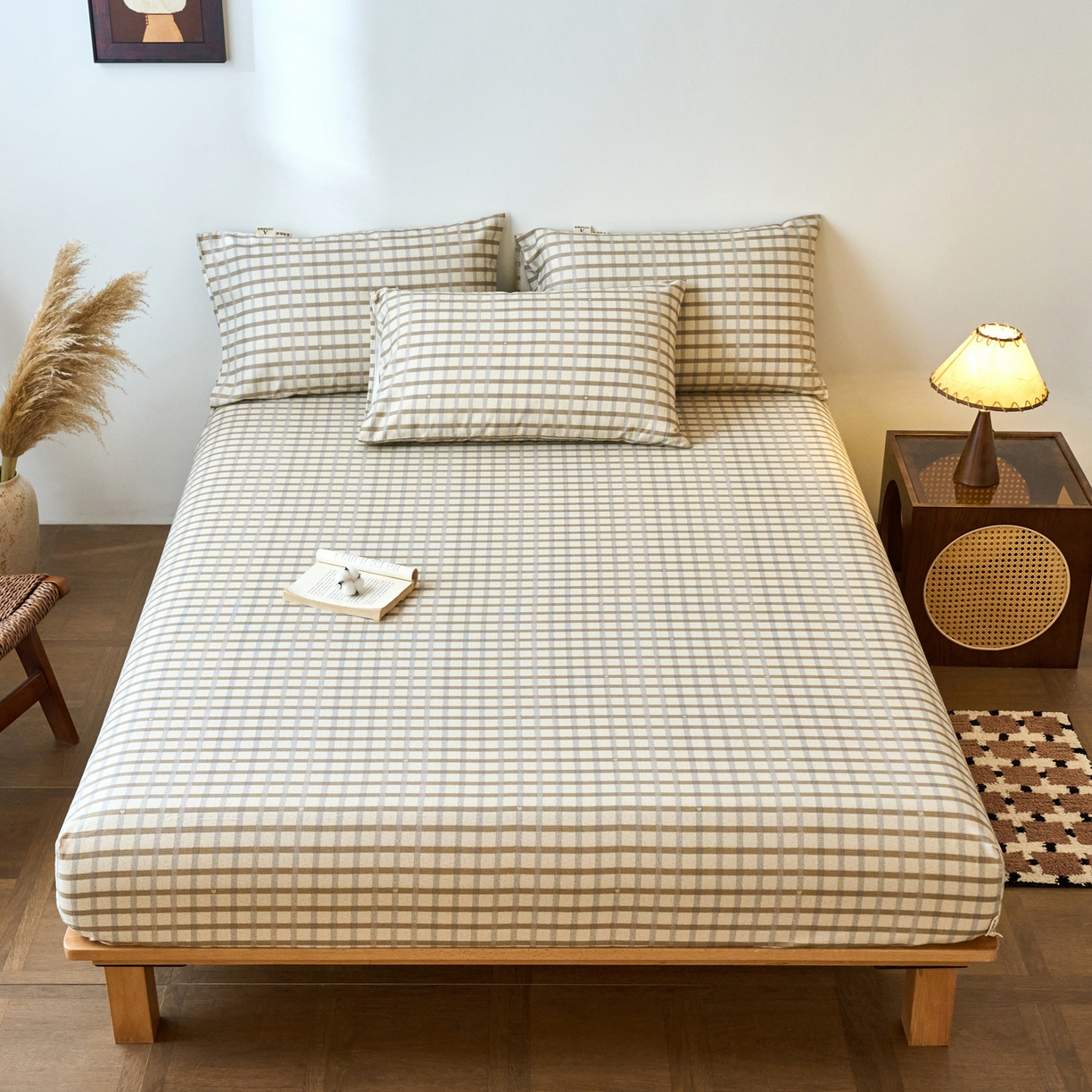 91家纺网 家纺一手货源 找家纺 （总）春皖家纺 2026春夏新品简约款老粗布系列床笠品单床笠 床笠单件