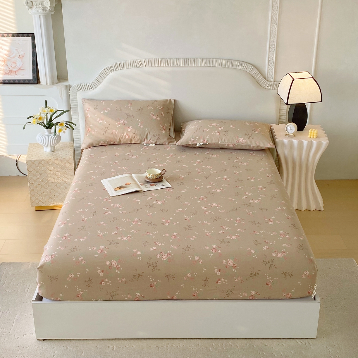 91家纺网 家纺一手货源 找家纺 （总）春皖家纺 2026春夏新品简约款老粗布系列床笠品单床笠 床笠单件