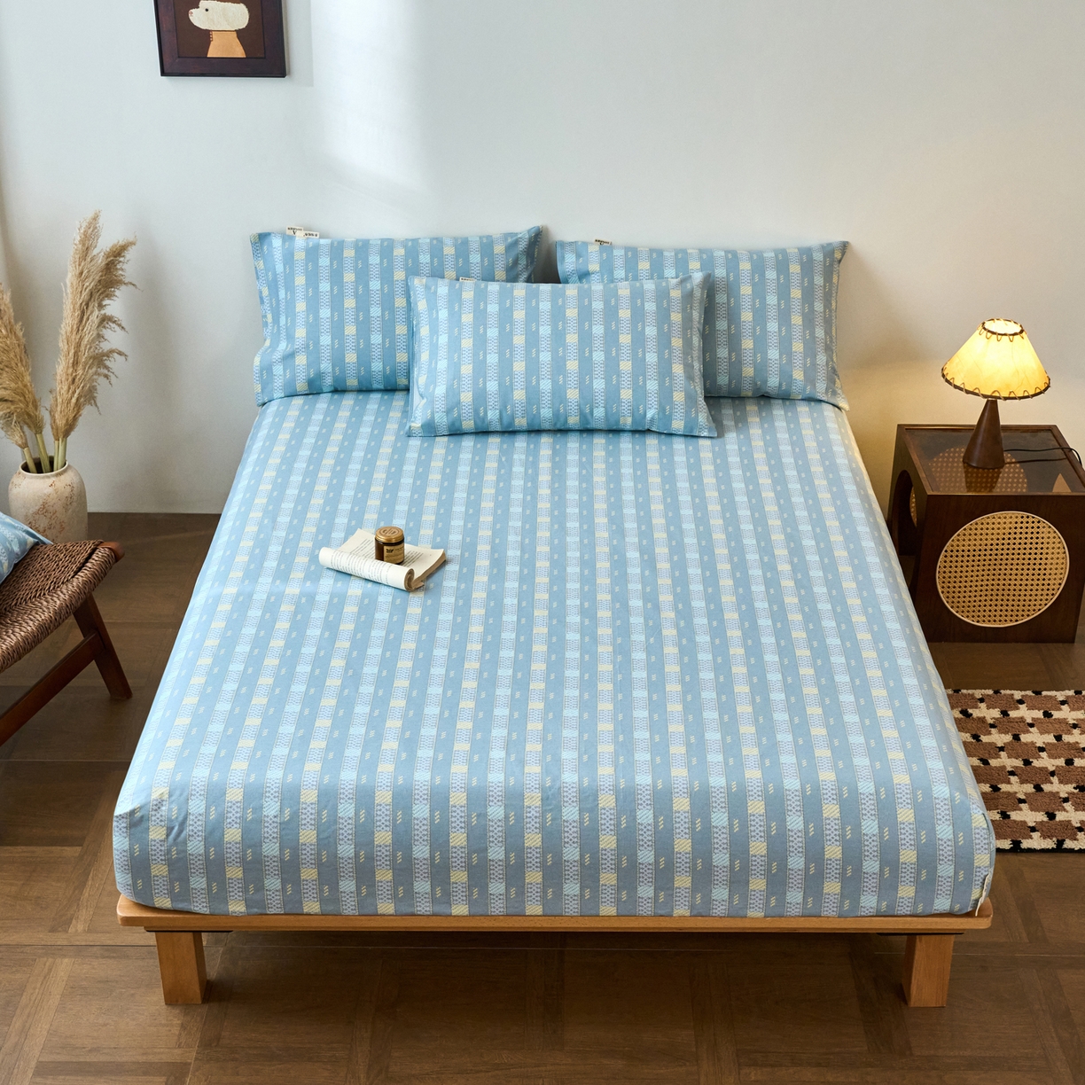 91家纺网 家纺一手货源 找家纺 （总）春皖家纺 2026春夏新品简约款老粗布系列床笠品单床笠 床笠单件