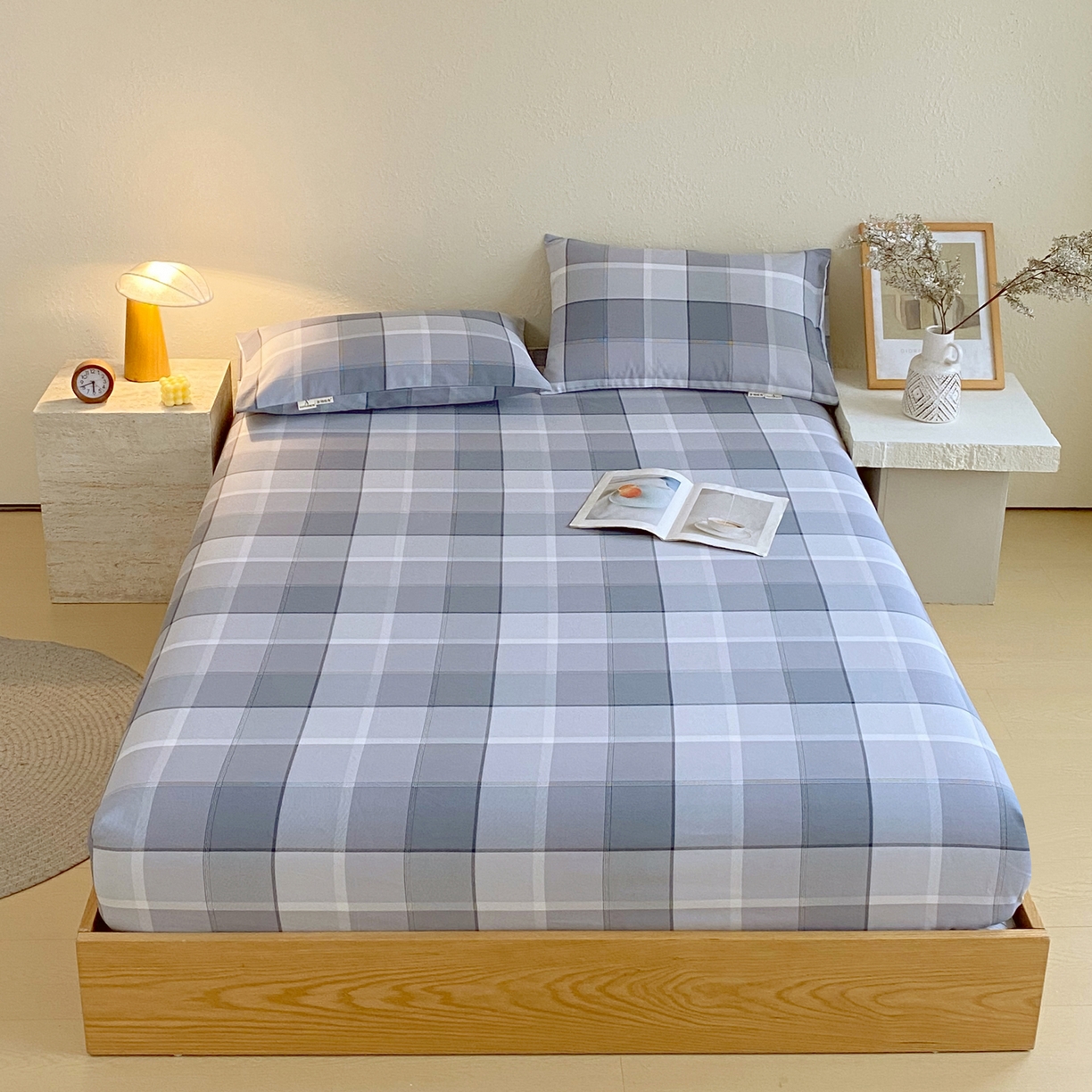 91家纺网 家纺一手货源 找家纺 （总）春皖家纺 2026春夏新品简约款老粗布系列床笠品单床笠 床笠单件