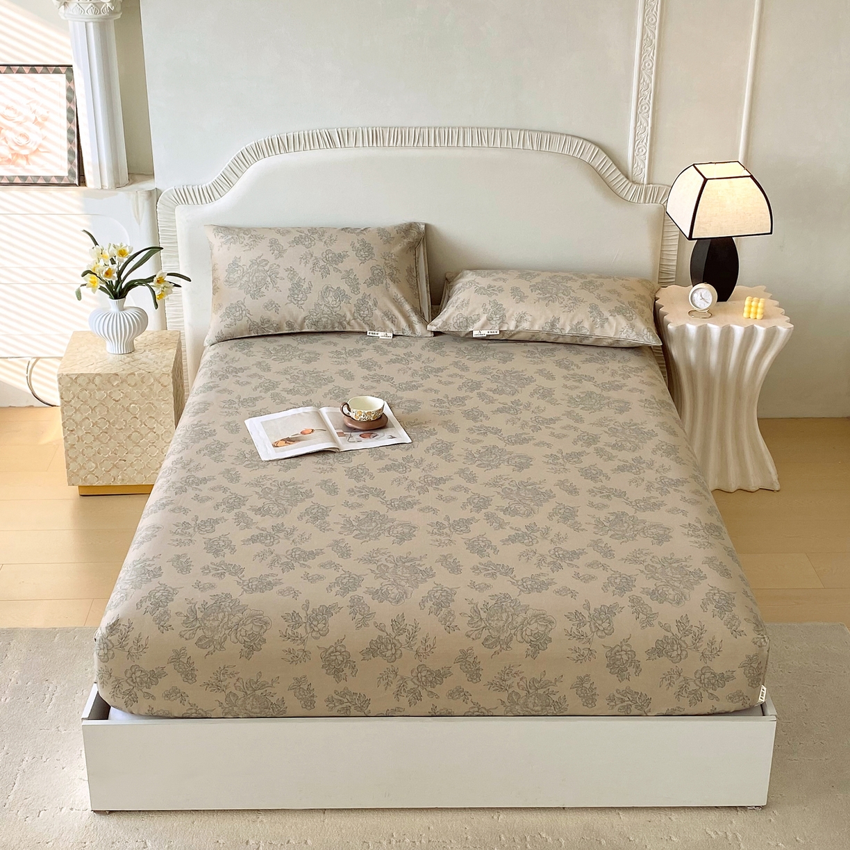 91家纺网 家纺一手货源 找家纺 （总）春皖家纺 2026春夏新品简约款老粗布系列床笠品单床笠 床笠单件