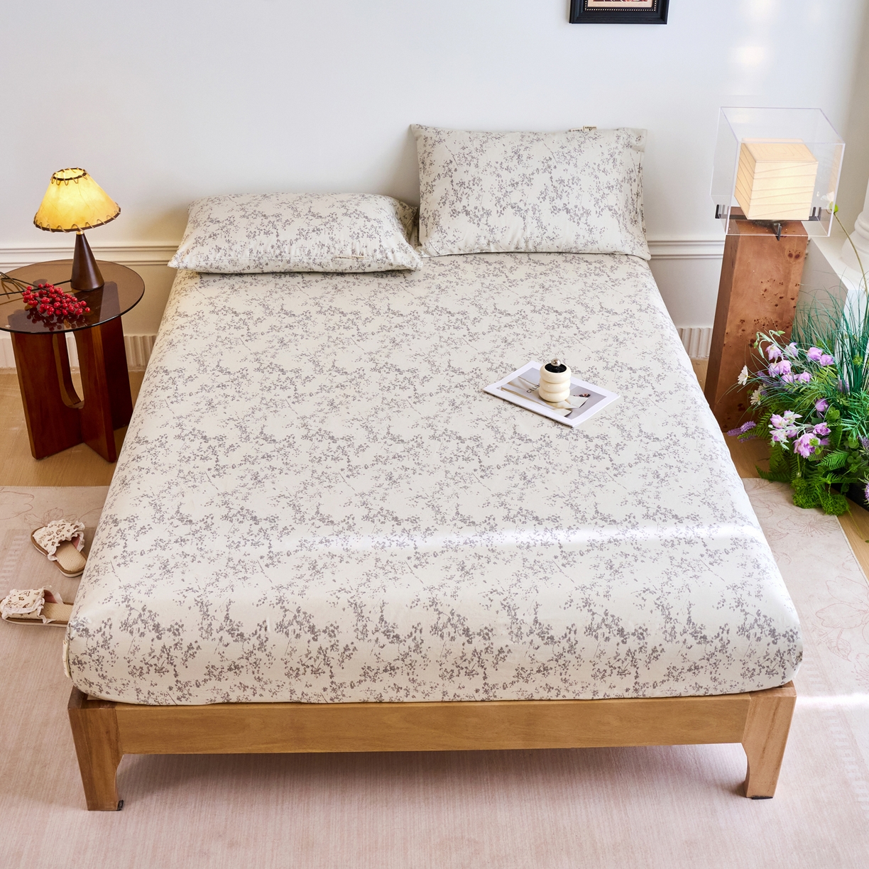 91家纺网 家纺一手货源 找家纺 （总）春皖家纺 2026春夏新品简约款老粗布系列床笠品单床笠 床笠单件