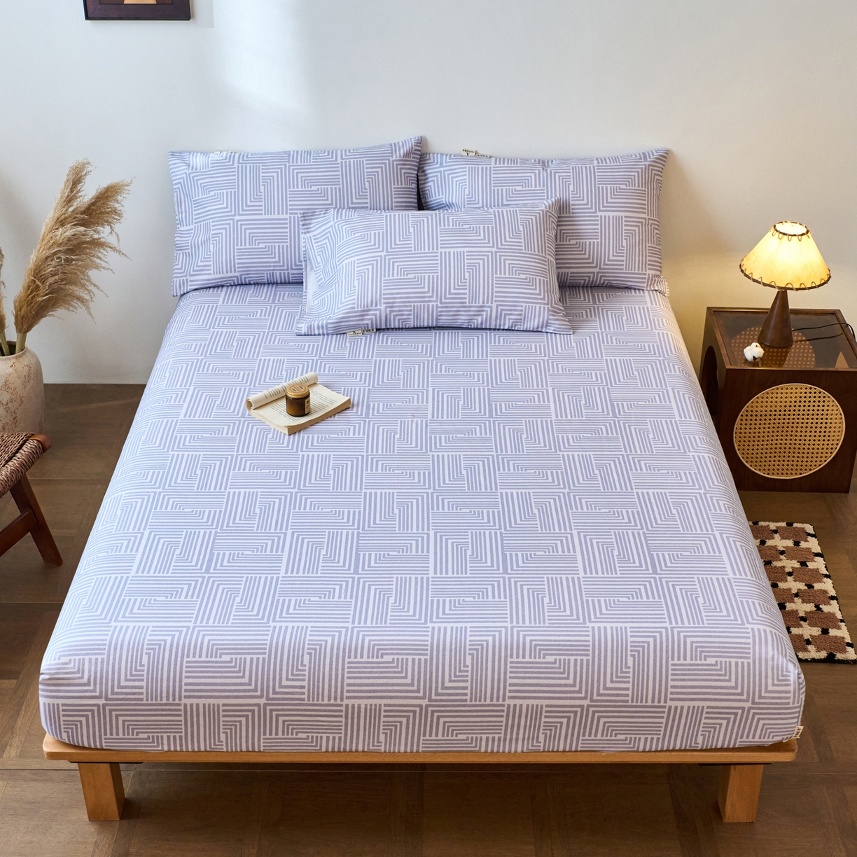 91家纺网 家纺一手货源 找家纺 （总）春皖家纺 2026春夏新品简约款老粗布系列床笠品单床笠 床笠单件