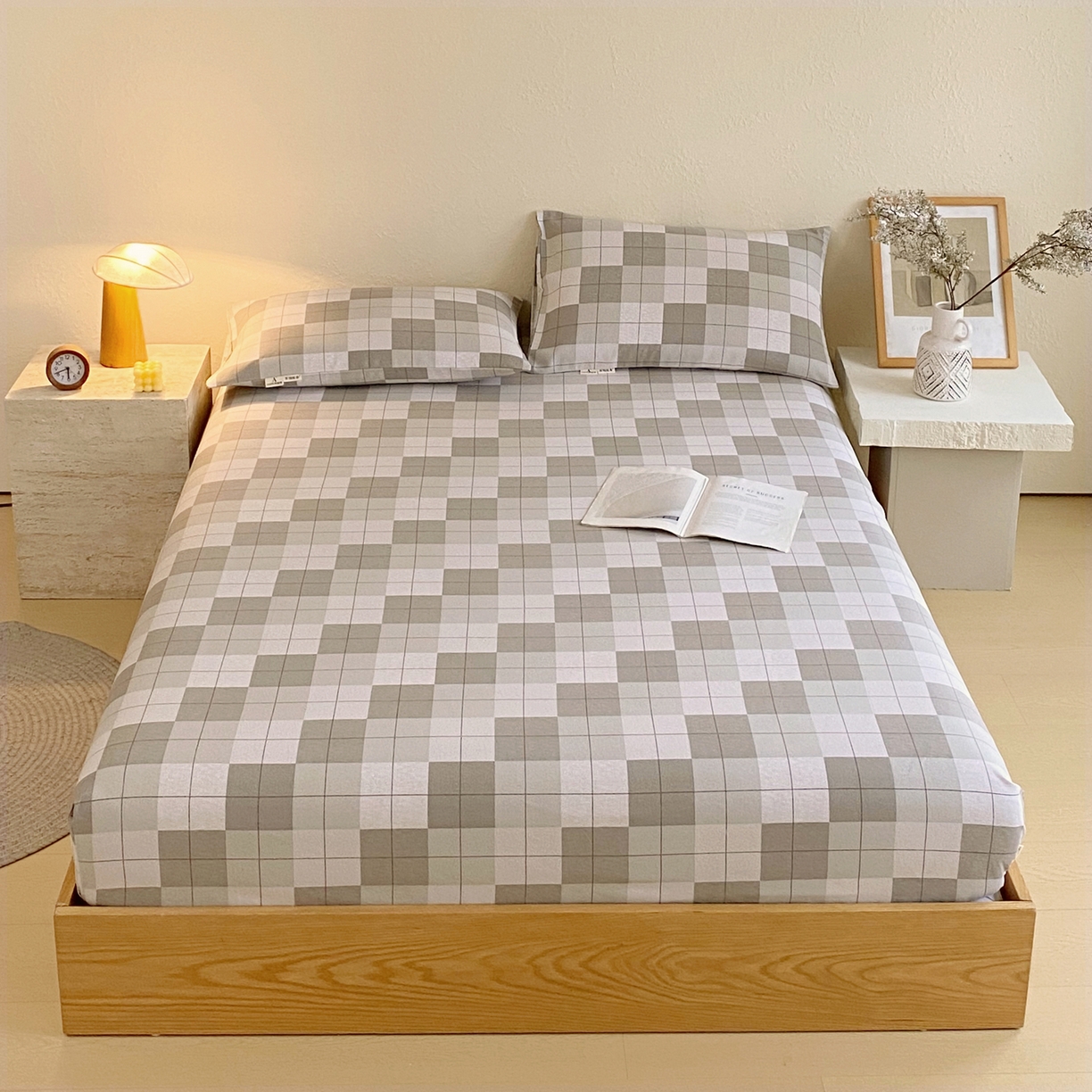 91家纺网 家纺一手货源 找家纺 （总）春皖家纺 2026春夏新品简约款老粗布系列床笠品单床笠 床笠单件