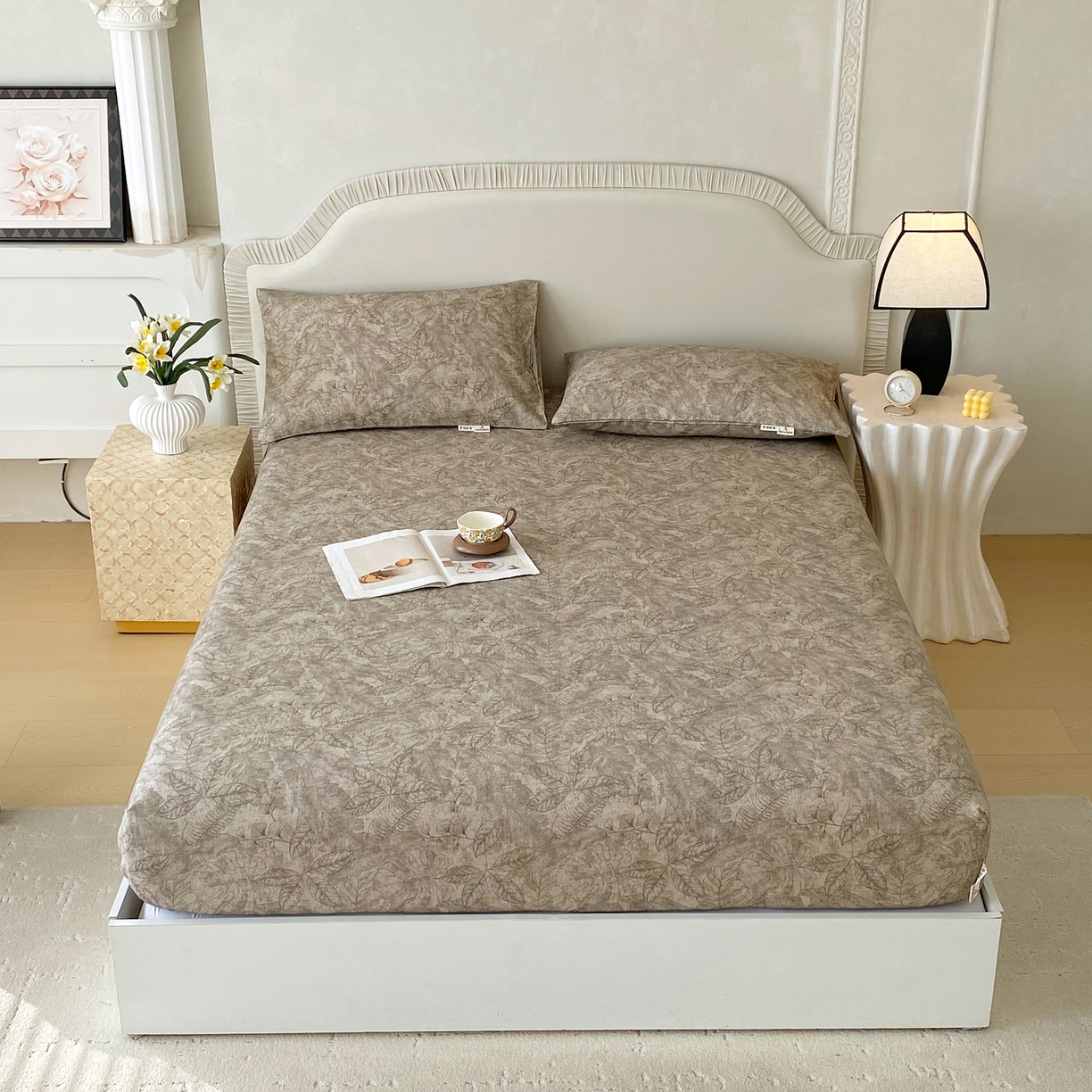 91家纺网 家纺一手货源 找家纺 （总）春皖家纺 2026春夏新品简约款老粗布系列床笠品单床笠 床笠单件