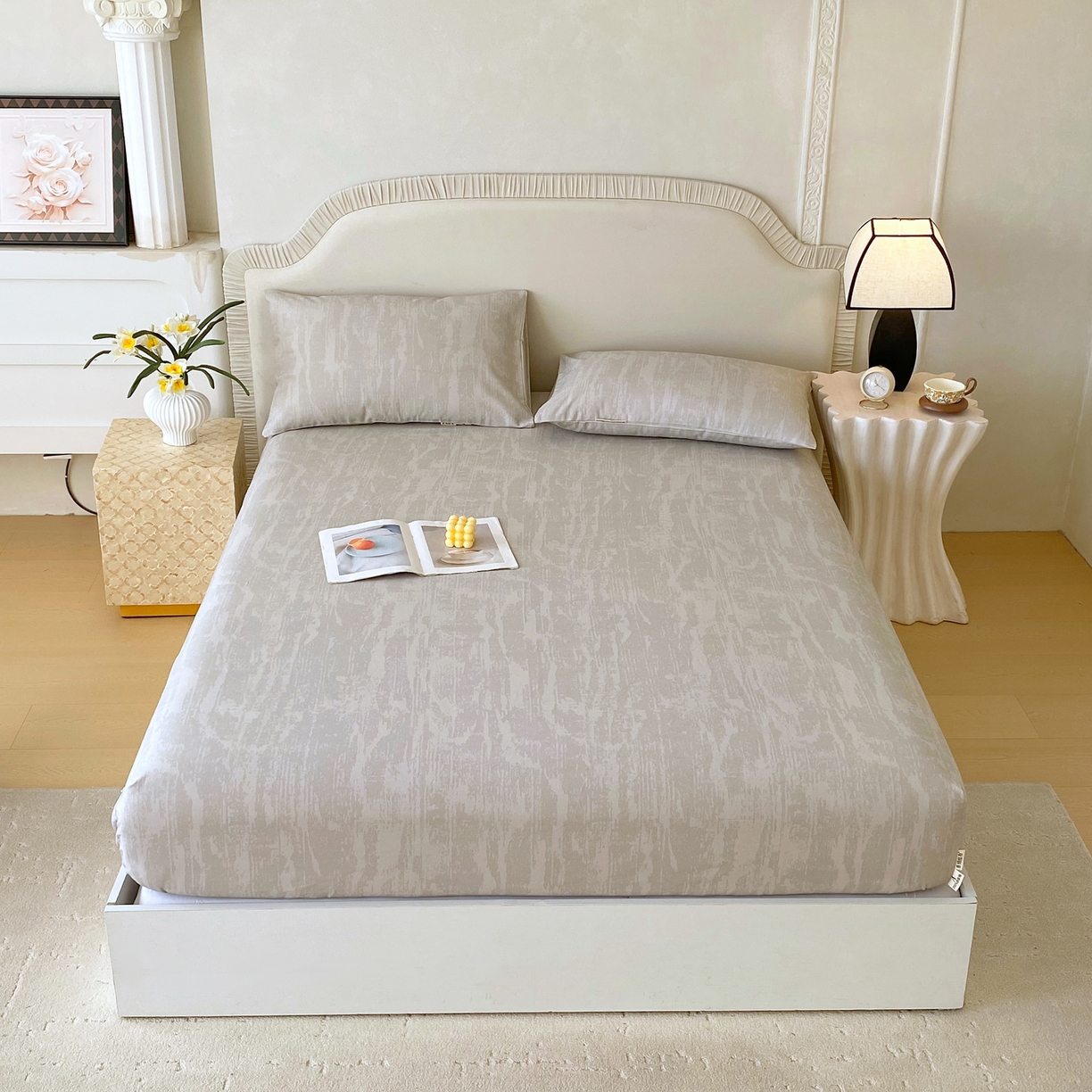 91家纺网 家纺一手货源 找家纺 （总）春皖家纺 2026春夏新品简约款老粗布系列床笠品单床笠 床笠单件