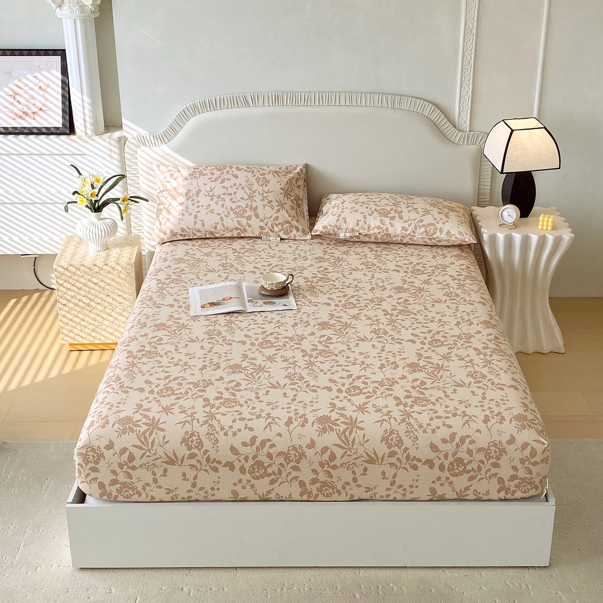 91家纺网 家纺一手货源 找家纺 （总）春皖家纺 2026春夏新品简约款老粗布系列床笠品单床笠 床笠单件