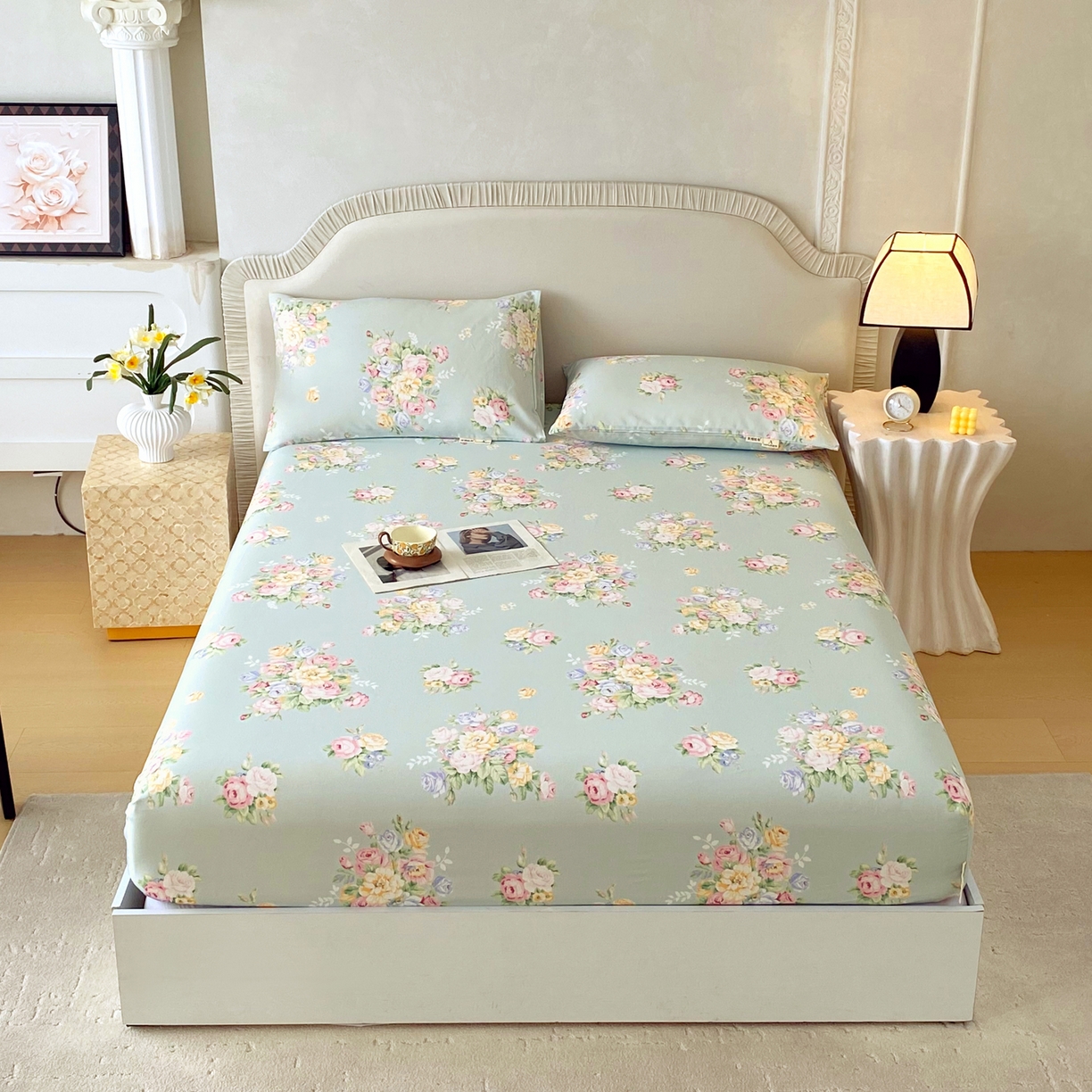 91家纺网 家纺一手货源 找家纺 （总）春皖家纺 2026春夏新品简约款老粗布系列床笠品单床笠 床笠单件