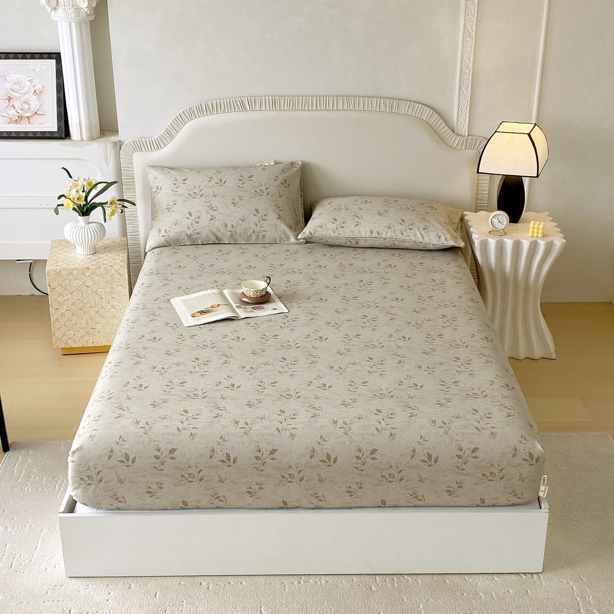 91家纺网 家纺一手货源 找家纺 （总）春皖家纺 2026春夏新品简约款老粗布系列床笠品单床笠 床笠单件