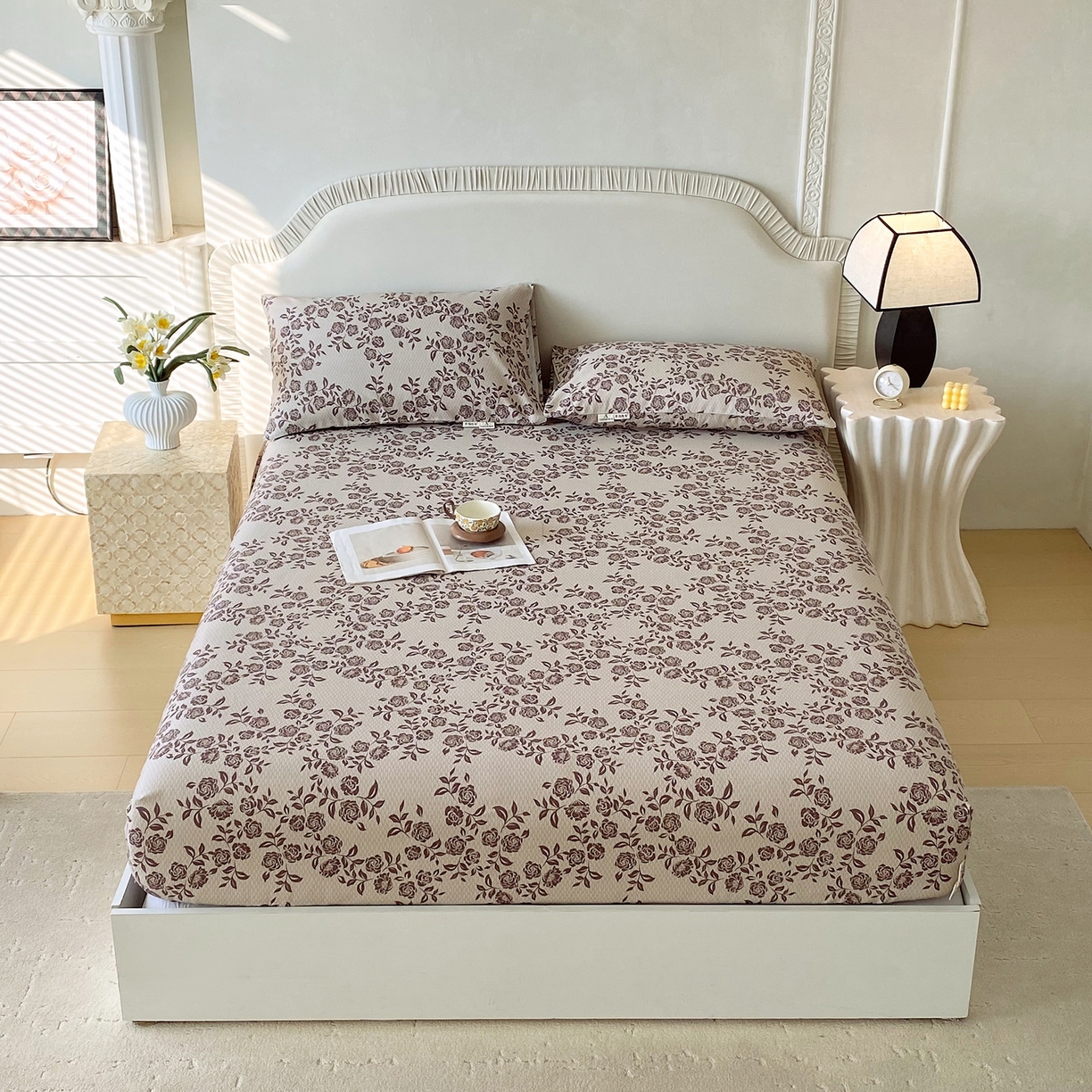 91家纺网 家纺一手货源 找家纺 （总）春皖家纺 2026春夏新品简约款老粗布系列床笠品单床笠 床笠单件