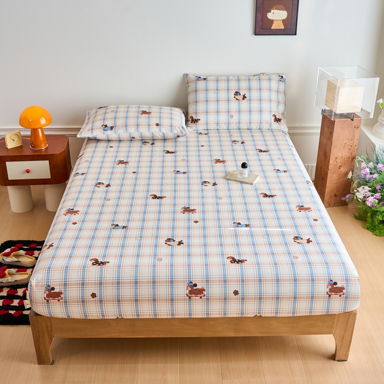 91家纺网 家纺一手货源 找家纺 （总）春皖家纺 2026春夏新品简约款老粗布系列床笠品单床笠 床笠单件