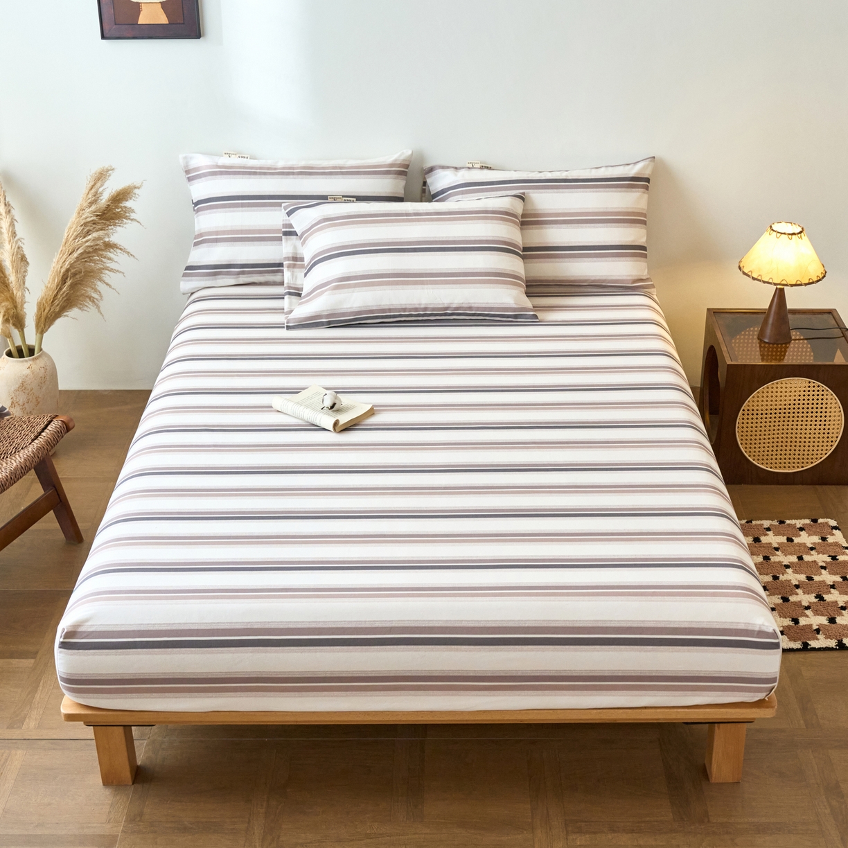 91家纺网 家纺一手货源 找家纺 （总）春皖家纺 2026春夏新品简约款老粗布系列床笠品单床笠 床笠单件