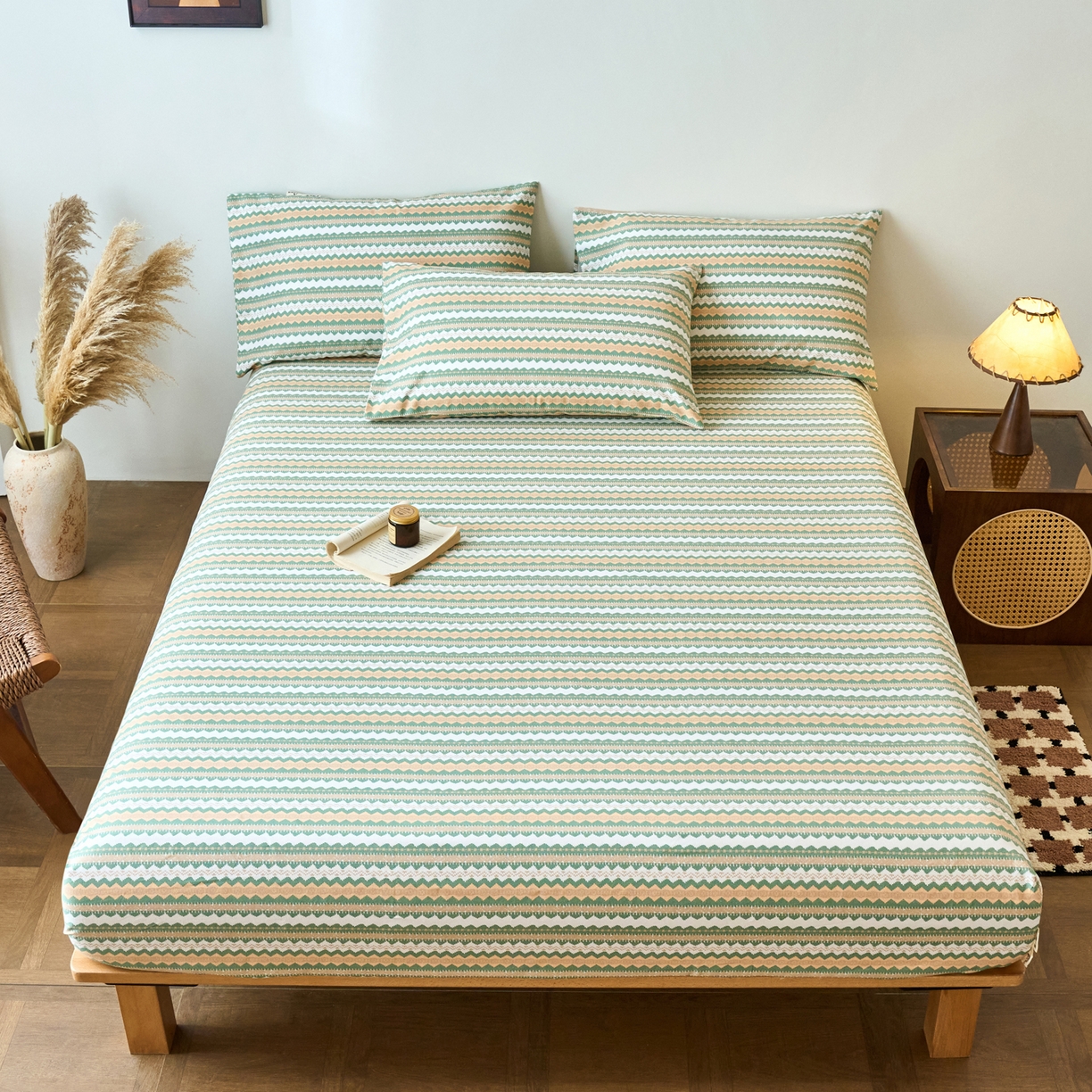 91家纺网 家纺一手货源 找家纺 （总）春皖家纺 2026春夏新品简约款老粗布系列床笠品单床笠 床笠单件