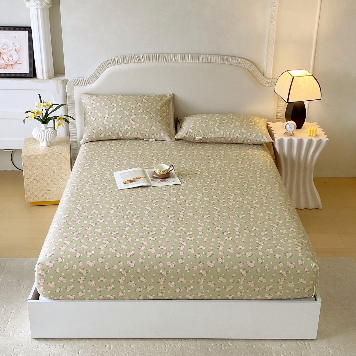 91家纺网 家纺一手货源 找家纺 （总）春皖家纺 2026春夏新品简约款老粗布系列床笠品单床笠 床笠单件