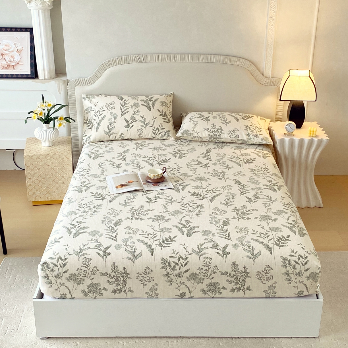 91家纺网 家纺一手货源 找家纺 （总）春皖家纺 2026春夏新品简约款老粗布系列床笠品单床笠 床笠单件