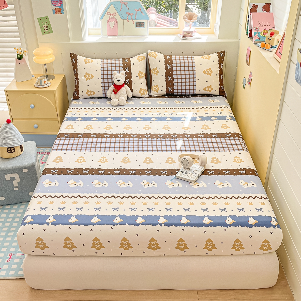 91家纺网 家纺一手货源 找家纺 （总）瑞莱 2026新款纯棉全棉单品印花卡通床笠枕套系列