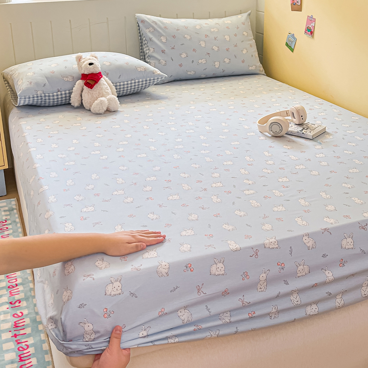 91家纺网 家纺一手货源 找家纺 瑞莱 2026新款纯棉全棉单品印花卡通床笠枕套系列 仙子