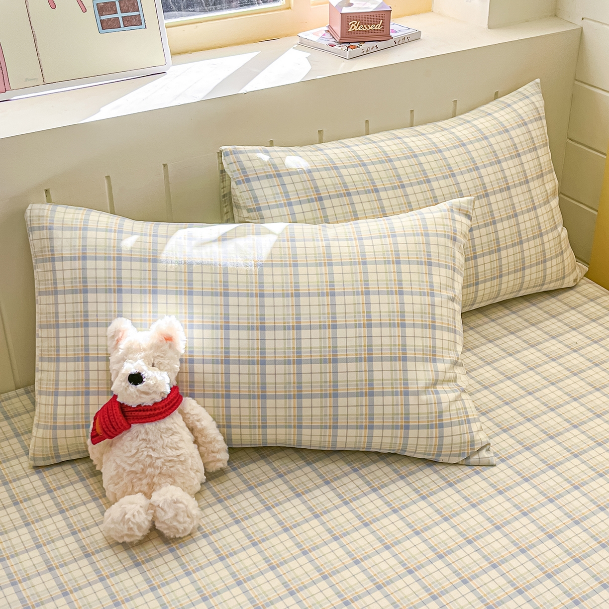 91家纺网 家纺一手货源 找家纺 瑞莱 2026新款纯棉全棉单品印花卡通床笠枕套系列 五线格