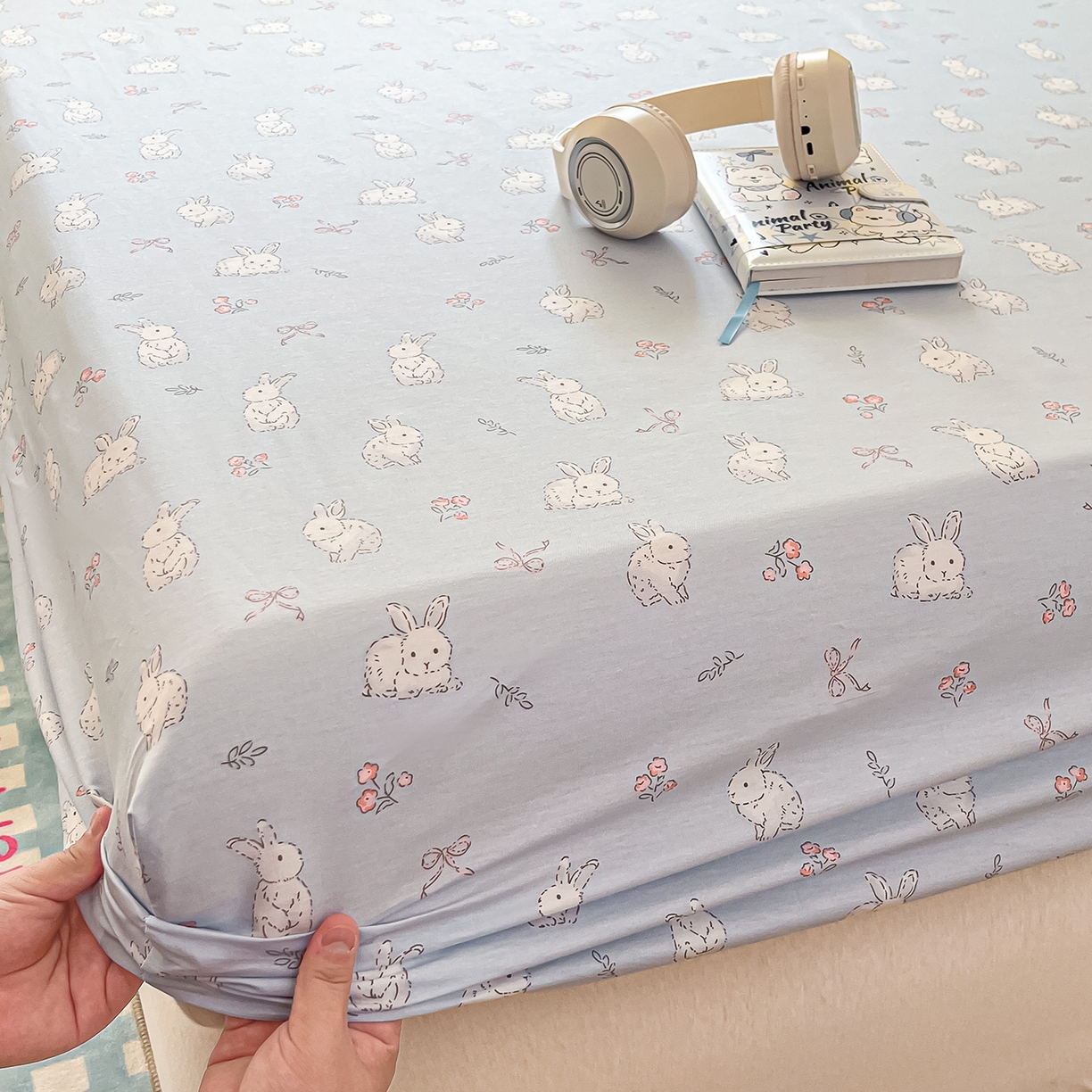 91家纺网 家纺一手货源 找家纺 瑞莱 2026新款纯棉全棉单品印花卡通床笠枕套系列 仙子